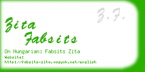 zita fabsits business card